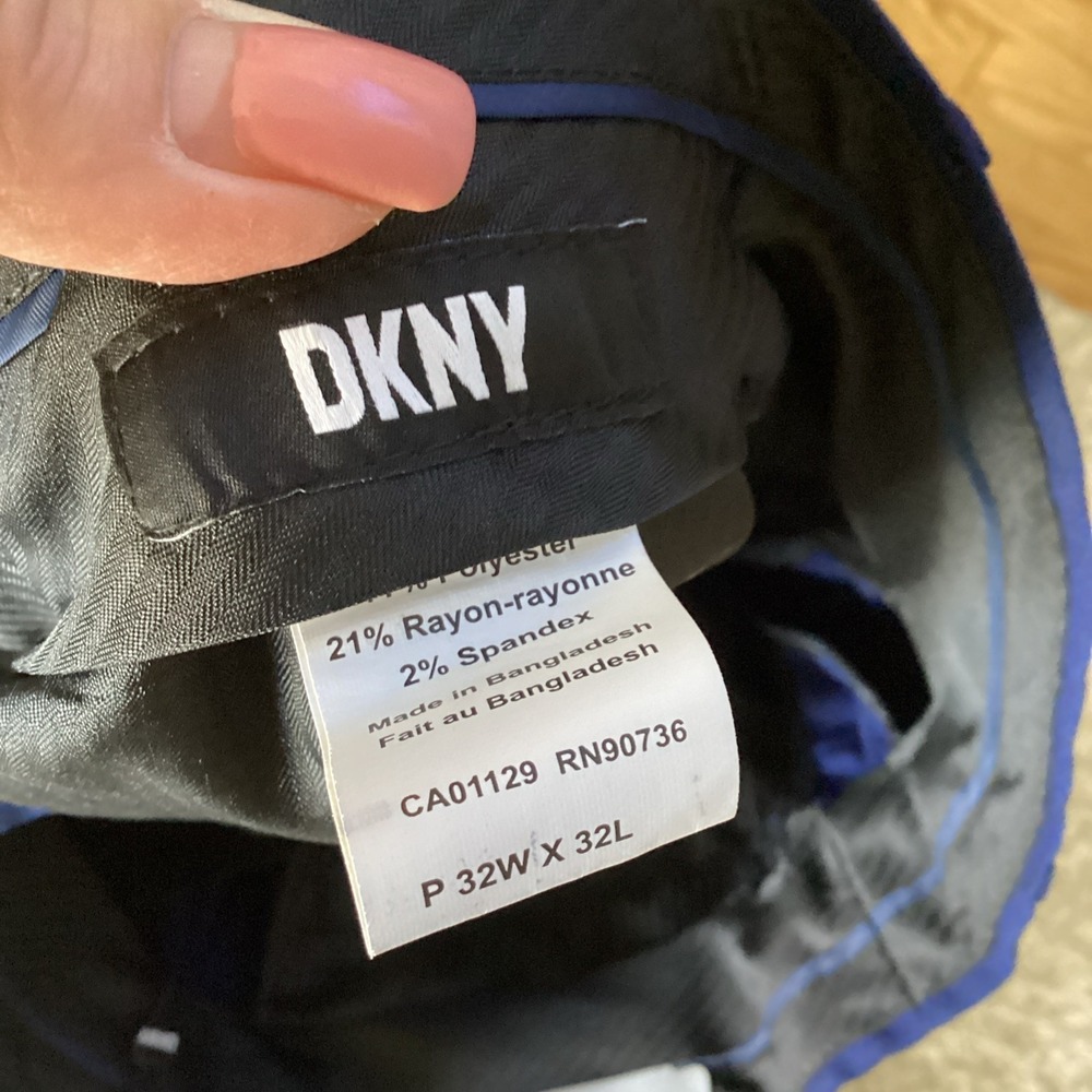 DKNY Men's Modern-Fit Stretch‎ Dress Pants Blue Solid 32X32  NWT - Picture 5 of 9